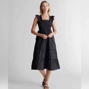 Quince poplin smocked midi dress